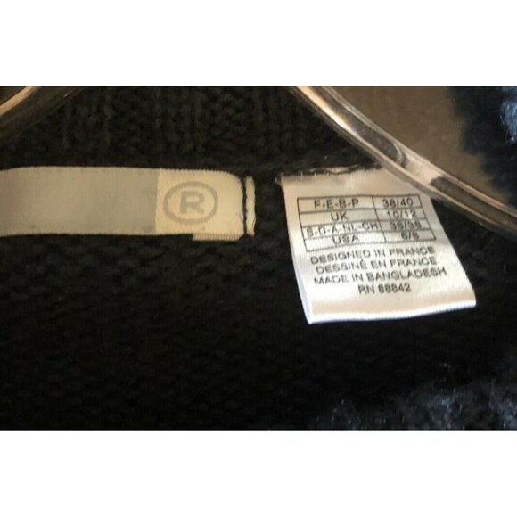 Navy Blue Acrylic Short Sleeve Turtleneck Sweater Dress by R Womens Size 6 - Picture 5 of 6